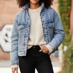 Levi’s Acid Wash Denim Puffer Jacket - Excellent Condition